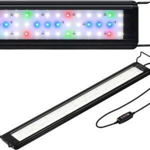 Tatub 19W LED Aquarium Light for 30″-36″ Tanks, with 10 Brightness Levels and Full Spectrum White, Blue, Red, and Green LEDs, ideal for Freshwater Aquariums